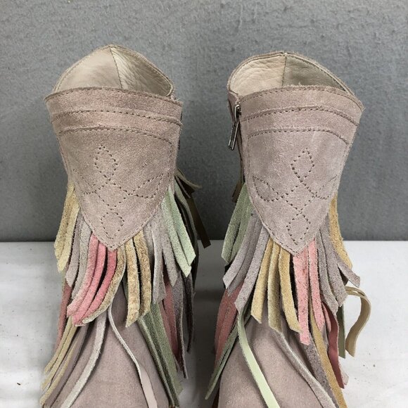 Free People Boots Womens 8 US 38 EU Lawless Fringe Pastel Western Boho Rodeo - Picture 2 of 16